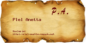 Plel Anetta névjegykártya